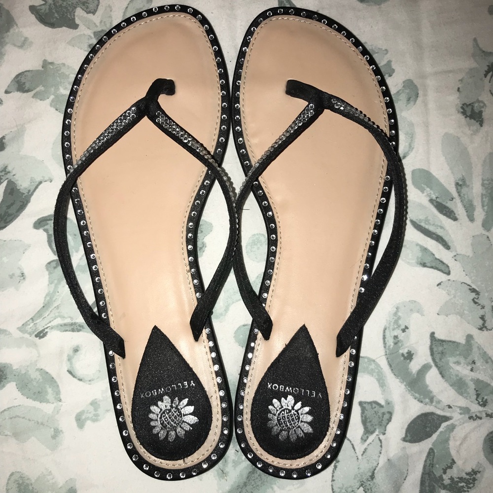 Diamond studded flip flops